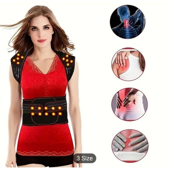 Back magnet 🧲 vest 🦺 w hot compress waist & back support brace corrector - Picture 10 of 10
